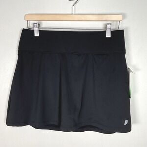 Prince Women's‎ Tennis Match Knit Skort Black Wicking Athletic Skirt Medium